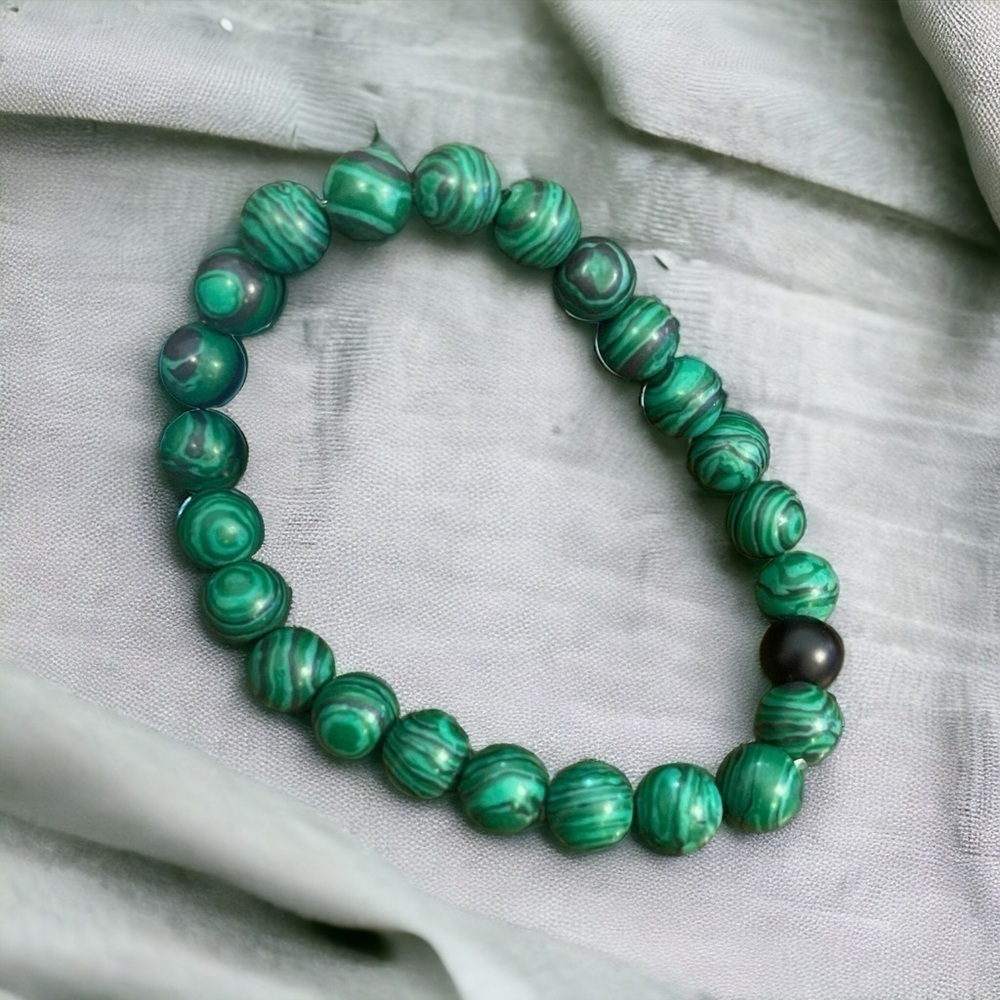Genuine Malachite Stretchy Bracelet